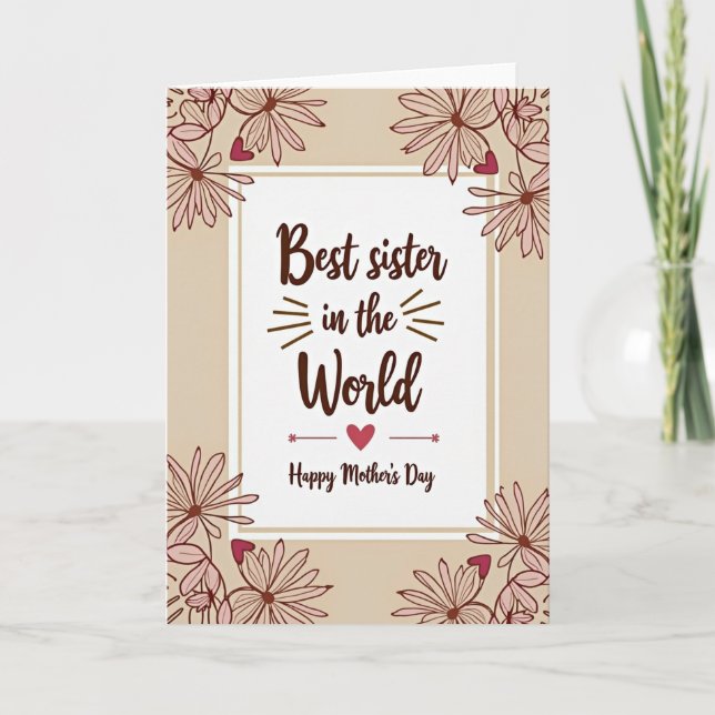 Söt syster Mors dag-kort Kort (Framsida)