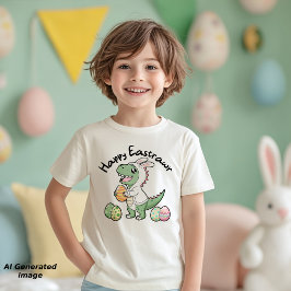 Söt T-Rex-dinosaur Glad påsk för pojkar T Shirt