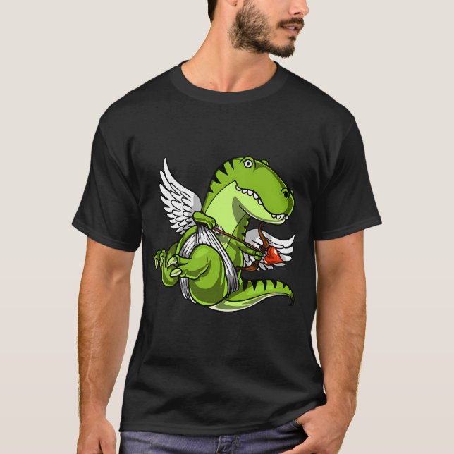 Söt T-Rex Dinosaurie Cupid T Shirt (Framsida)