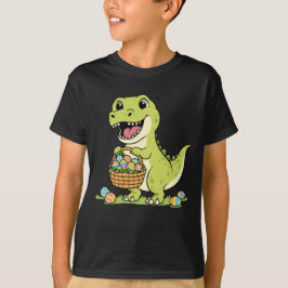 Söt T-Rex dinosaurie påskäggs korg barn t-shirt