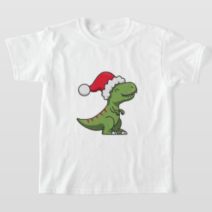 Söt T-Rex i tomteluva – juldino T Shirt