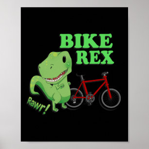 Söt T-Rex Mountainbike Dinosaurie . Mtb Cykel Tröj Poster