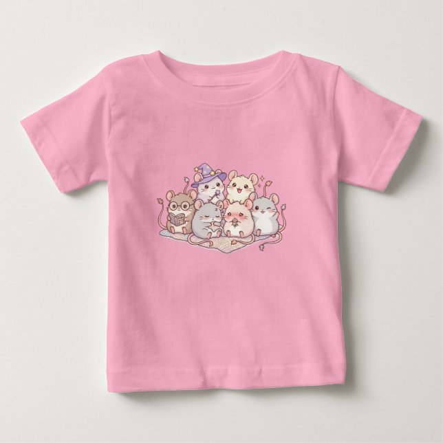 Söt T-Shirt för Barn med Musvänner (Framsida)