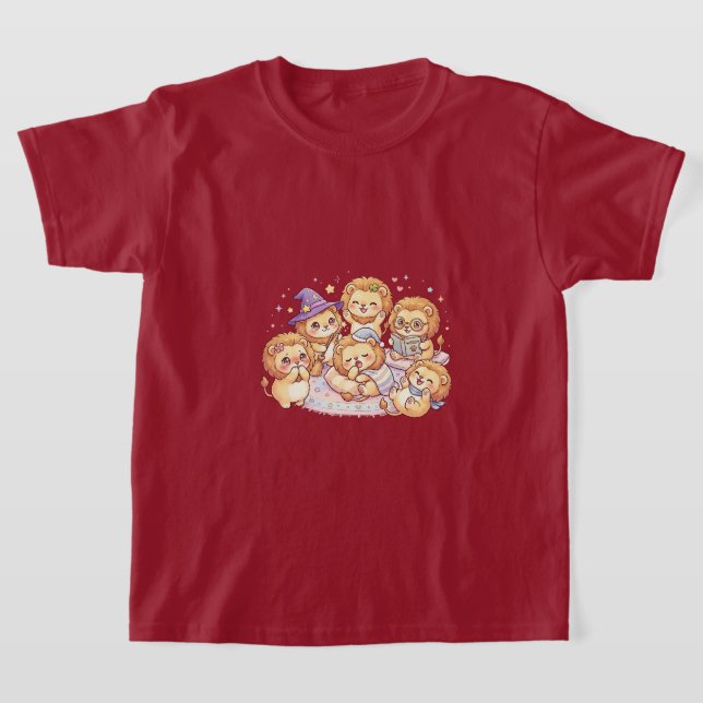 Söt T-Shirt för Barn med Valpvänner (Laydown)