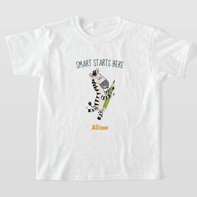 Söt T-shirt för barn med zebra (Laydown)