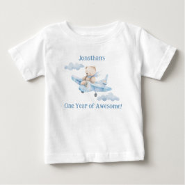 Söt T-shirt för första födelsedagen med teddybjörn