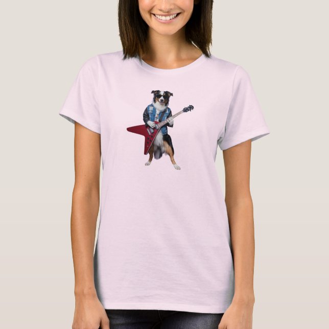 Söt T-shirt med australian shepherd-bergstjärna (Framsida)