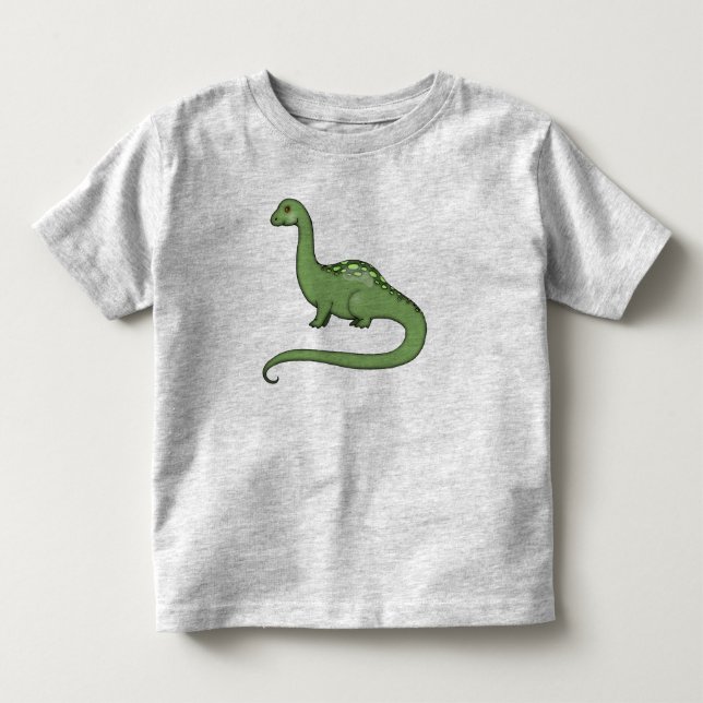Söt T-Shirt med Långhalsad Dinosaurie för Barn (Framsida)