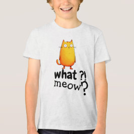 Söt T-shirt med orange katt med stora ögon | Förtj