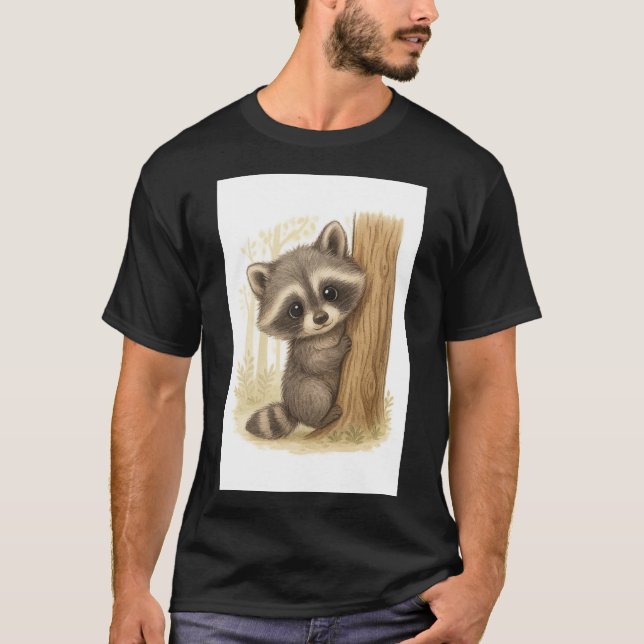 Söt T-shirt med Räkmask som tittar ut (Framsida)