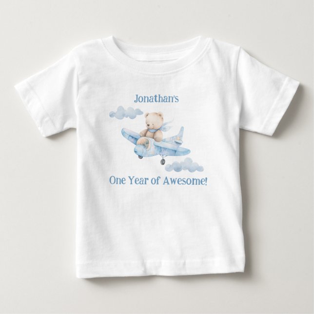 Söt T-shirt med teddybjörn för första födelsedagen (Framsida)