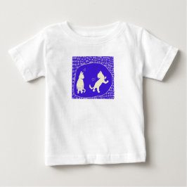 Söt t-shirt med två talande katter i kunglig blå