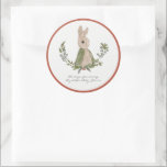 Söt Tack Baby Shower Favor Stickers Runt Klistermärke<br><div class="desc">Tack för att du har klistermärken som är ett unikt och roligt sätt att tacka dina party-vänner för att de kommer och går med i roligten. Fäst på godospåsar eller någon annan typ av behandling! Så perfekt för din babydusch, födelsedag eller andra party firande. Den här söta bilden av kaninens...</div>