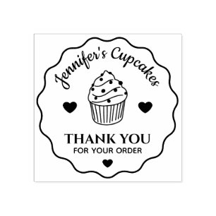 Söt Tack För Din Beställning Cupcake Butik Rund Stämpel