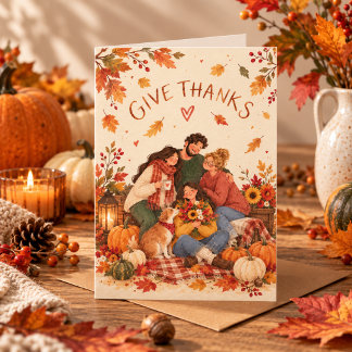 Söt tack Thanksgiving högtidlig hälsning Kort