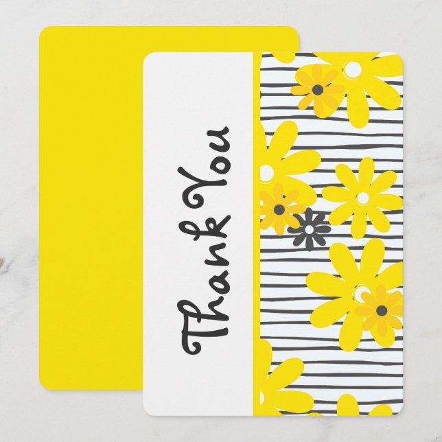 Söt tackkort Vacker blommig tacknota Tack Kort (Fram/baksida)