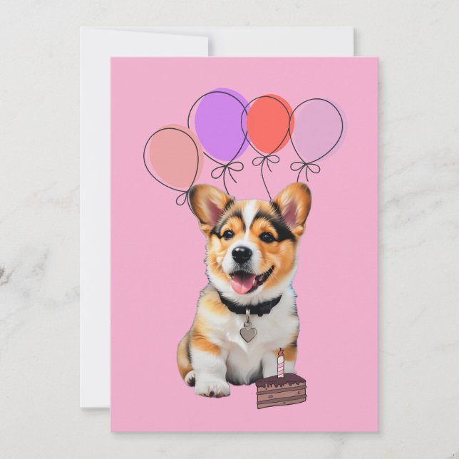 Söt Tacksamhet Bedårande Rolig Corgi Födelsedag  Tack Kort (Framsida)