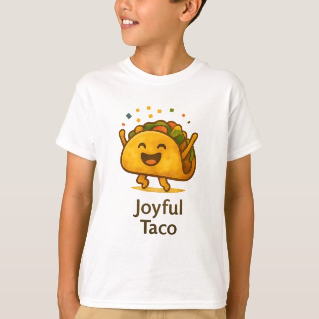 Söt Taco Fiesta Barns Födelsedags T-Shirt (Framsida)
