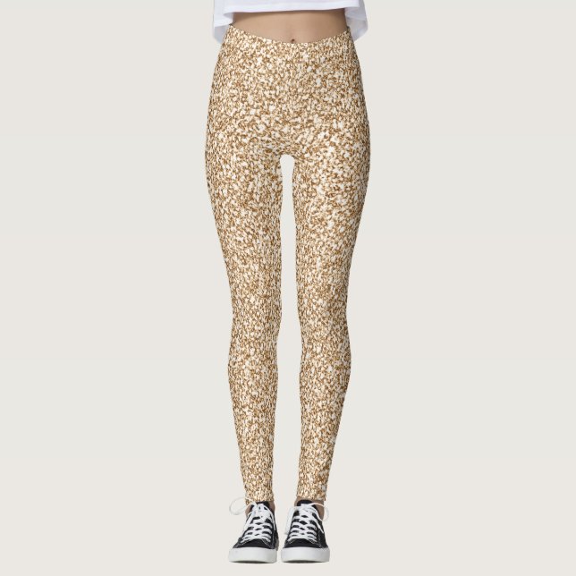 Söt Tan Glittery-utseende Leggings (Framsida)