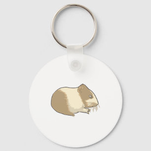 söt tan och vit hamster nyckelring
