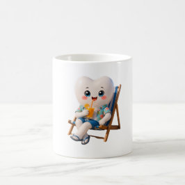 Söt Tand Avslappnad på Strand Kaffe Mugg | Rolig T