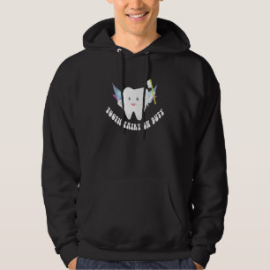 Söt tandfée på jobb för barn man kvinna hoodie