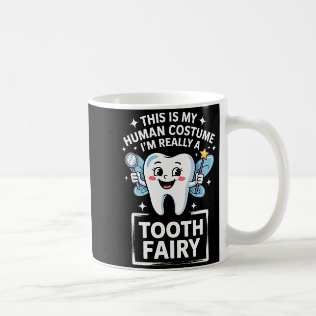 Söt tandfékostym för män kvinnor barn tänder  kaffemugg (Höger)