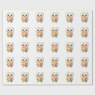 Söt tandkaffeälskande Kawaii-karaktär Presentpapper