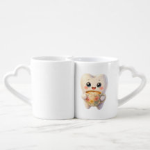 Söt tandkaffeälskare Kawaii-figur Mugg
