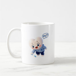 Söt tandkaraktär "Fick det!" Tandhygienist Mu Kaffemugg