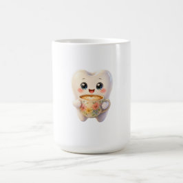 Söt tandläkar-kaffeälskande Kawaii-karaktär Kaffemugg