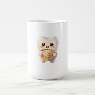 Söt tandläkar-kaffeälskande Kawaii-karaktär Kaffemugg