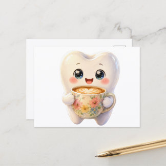 Söt tandläkar-kavajs älskande Kawaii-figur postkor Vykort