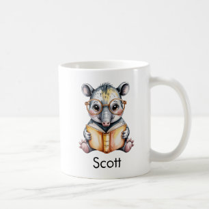 Söt Tapir som Läser en Bok Anpassad Kaffemugg