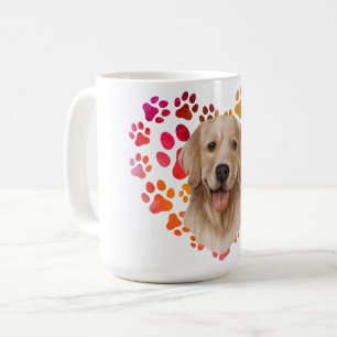 Söt tass Hjärtat gyllene Hund Valp Husdjur Djur fe Kaffemugg