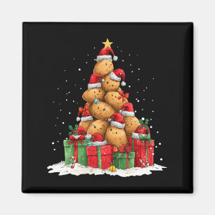 Söt Tato Le julgran Xmas mössa långärmad Magnet