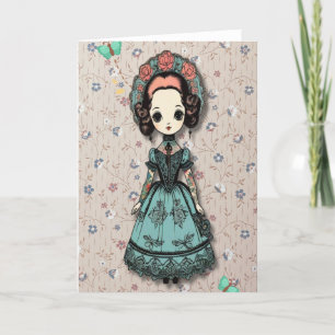 Söt Tatoed Girl Card utan text Tack Kort