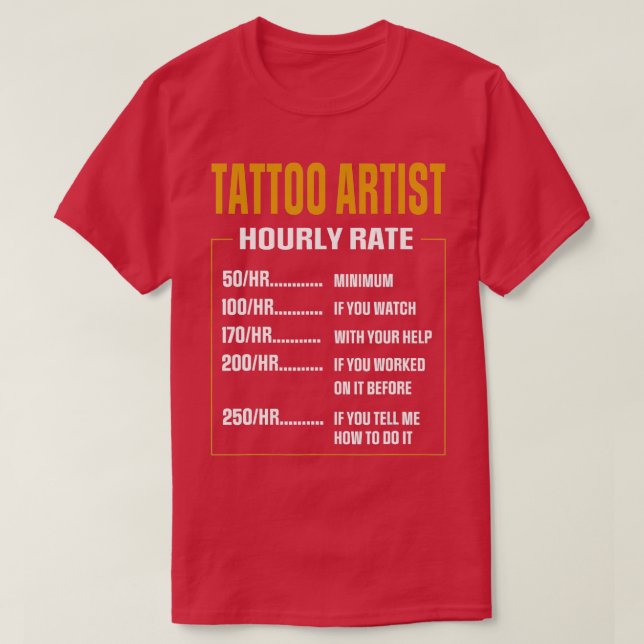 Söt Tattoo Artist Timly Rating Tattoo Art T Shirt (Design framsida)