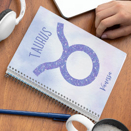 Söt Taurus Astrology Personlig Lila  Anteckningsbok
