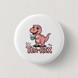 Söt Tea-Rex Rosa Dinosaurie – Tea Happens! Knapp