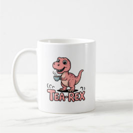 Söt Tea-Rex Rosa Dinosaurie – Tea Time! Kaffemugg