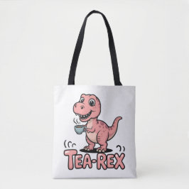 Söt Tea-Rex Rosa Dinosaurie – Tea Time! Tygkasse