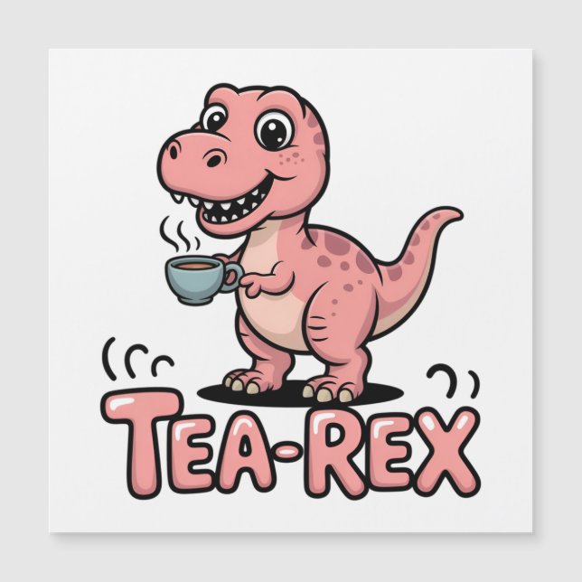 Söt Tea-Rex rosa dinosaurie – Tekandet händer! (Framsida)
