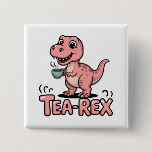 Söt Tea-Rex Rosa Dinosaurie – Tekandet Händer! Knapp