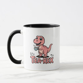 Söt Tea-Rex rosa dinosaurie – Tekopp bekymmer! Mugg
