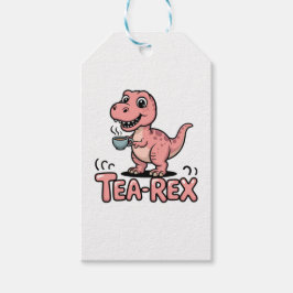 Söt Tea-Rex Rosa Dinosaurie – Tekopp Händer! Presentetikett