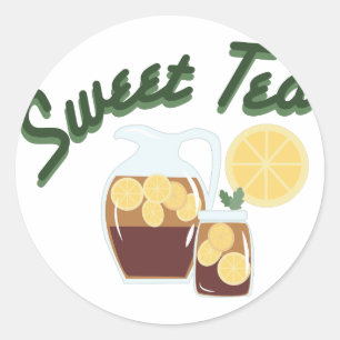 Söt Tea Runt Klistermärke