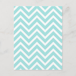 Söt Teal and White Chevron Mönster Vykort