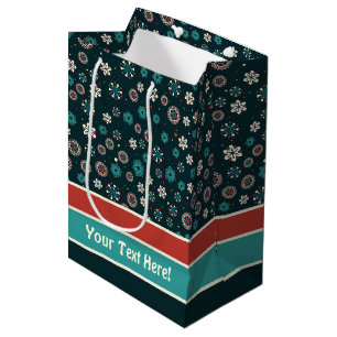 Söt Teal Aqua Red White Scandinavian Snöflingor