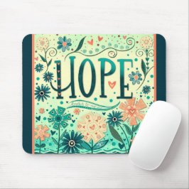 Söt Teal Blommigt hoppas inspirerande inspiration Musmatta